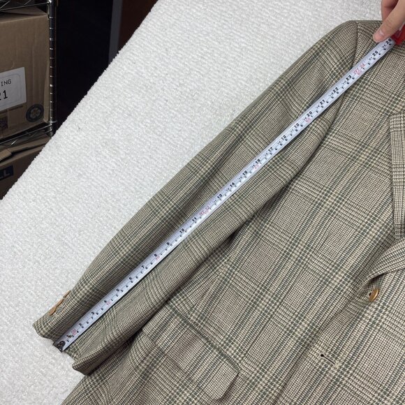 Alberto Cardinali Italy Made Wool Golden Brown Plaid Blazer Sport Coat Sz 50 - Picture 9 of 16